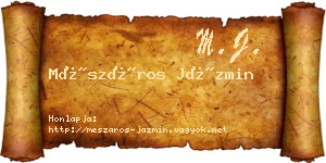 Mészáros Jázmin névjegykártya